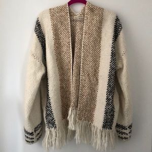 Ulla Johnson Weaved Kimono cardigan with Fringe